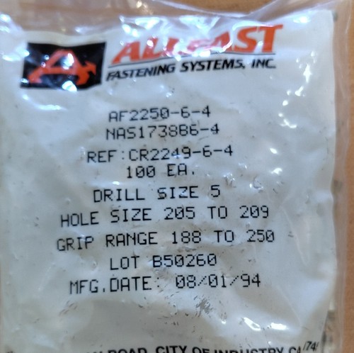 Allfast af2250 nas1738b6 4 - allfast, af2250-6-4